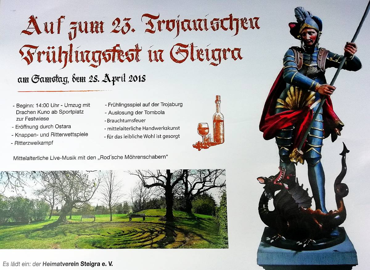 Das Trojanische Frühlingsfest zu Steigra am 28.04.2018 mit dem Heimatverein Steigra e.V.